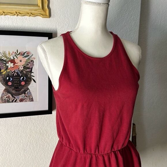 Gap Size cS Deep Red Fit and flare dress - Picture 4 of 7